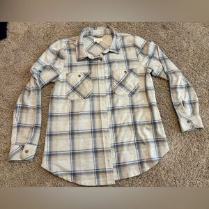 Thread & Supply Soft Plaid Blue/Beige Button Down Shirt